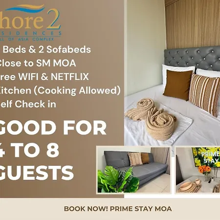 Shore 2 Residences Adjacent Room 1863 & 1864 Close To Sm Moa, Ocean Park & Airport By Prime Stay